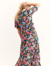 Multi Big Esme Floral Bloom Felicia Midi Dress