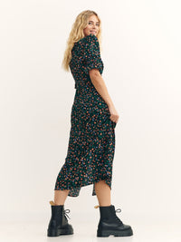 Dahlia Ditsy Black Luna Midi Dress