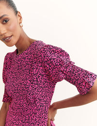 Pink Isobel Leaf Luna Midi Dress