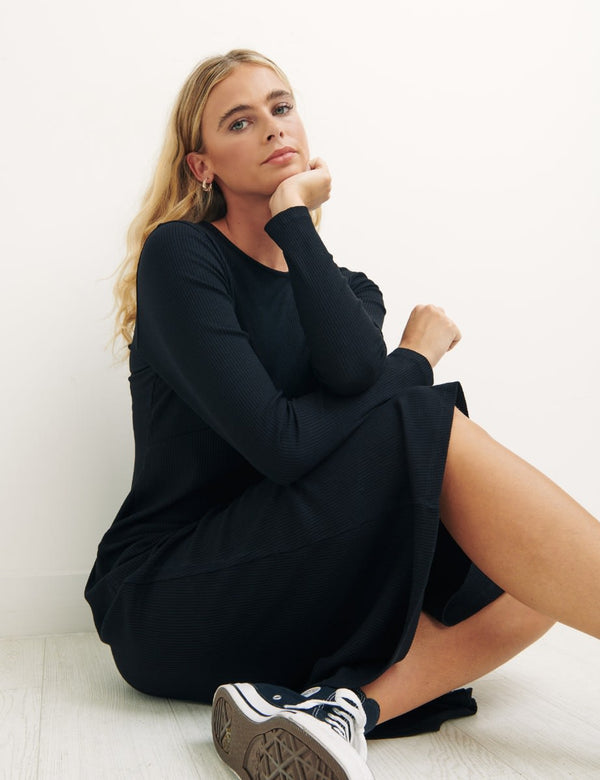 Black Yasmin Jersey Midi Dress
