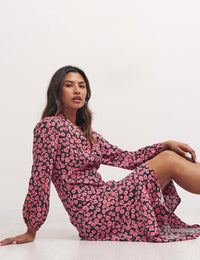 Pink Heather Mini Rose L/S Daisy Midi Dress