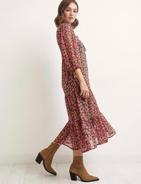 Pink Heather Mini Rose Kait Midi Dress