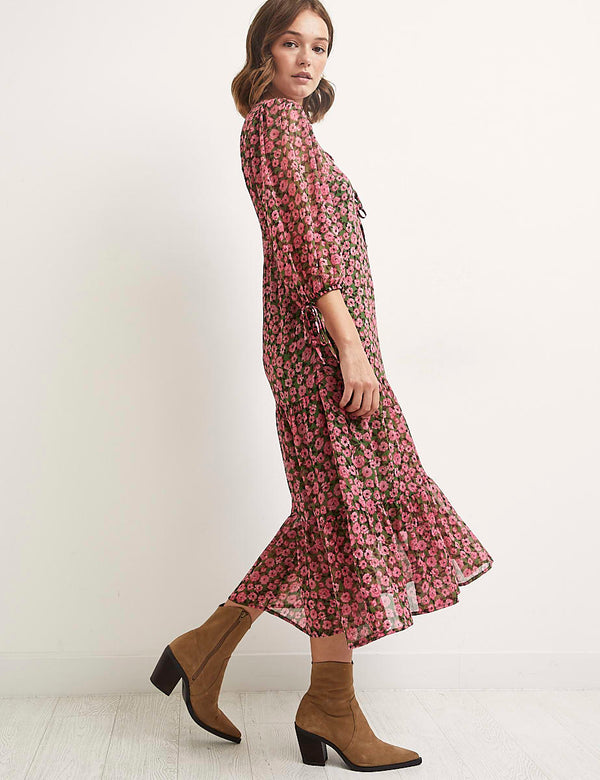 Pink Heather Mini Rose Kait Midi Dress