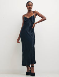 Black Melina Midi Dress