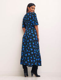 Blush Floral Blue Octavia Midi Dress