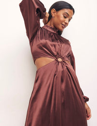 Brown Flavia Midi Dress