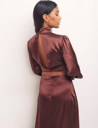 Brown Flavia Midi Dress