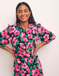 Billie Floral Pink Octavia Midi Dress