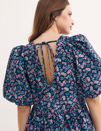 Navy Ditsy Floral Vienna Mini Dress