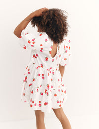 Cream Conversation Print Vienna Mini Dress