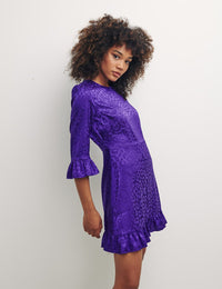 Pink Purple Orchid Fleur Mini Dress