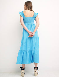 Blueberry Gingham MAYA MIDI DRESS
