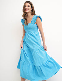 Blueberry Gingham MAYA MIDI DRESS