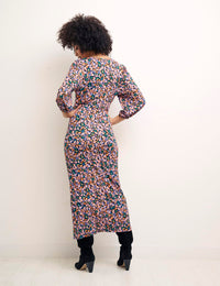 Multi Floral Hadley Midi Jersey Dress