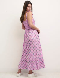 Purple Floral Millie Smock Midaxi Dress