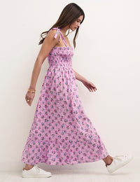 Purple Floral Millie Smock Midaxi Dress