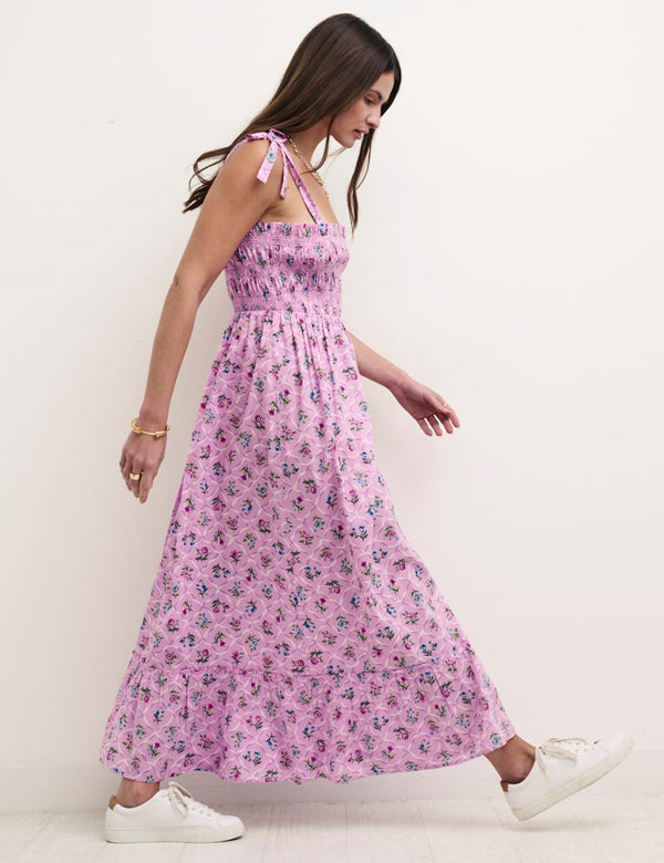 Purple Floral Millie Smock Midaxi Dress