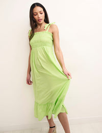 Neon Green Millie Smock Midaxi Dress