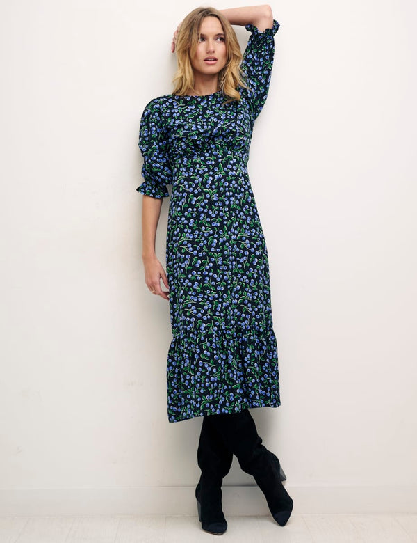 Alora Black Cherry Petite Selena Midi Dress