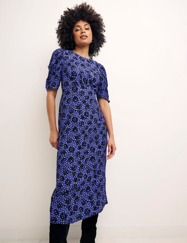Purple Floral Evie Midi Dress