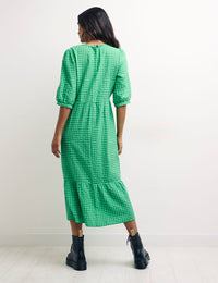 Green Check Rachel Midi Dress