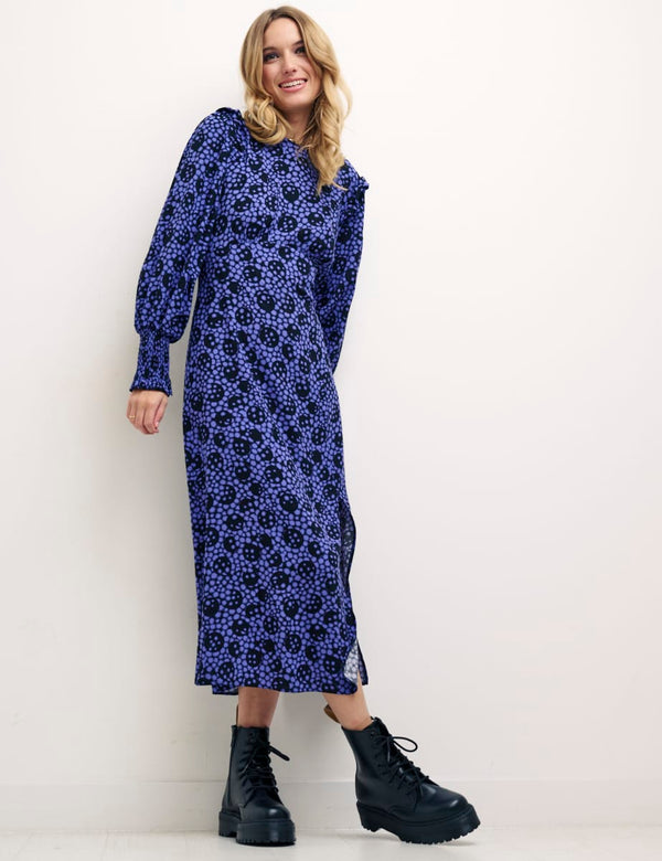 Purple Floral Ariana Midi Dress