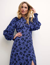 Purple Floral Ariana Midi Dress