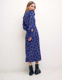 Purple Floral Ariana Midi Dress