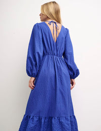 Blue Ammie Long Sleeve Midi Dress
