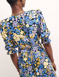 Retro Floral Delilah Midi Dress