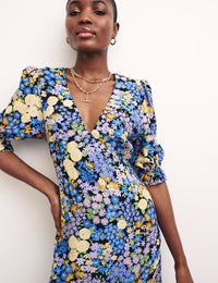 Retro Floral Delilah Midi Dress