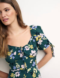 Green Floral Pippa Midi Dress