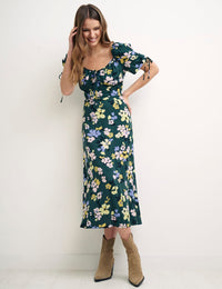 Green Floral Pippa Midi Dress