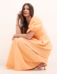 Peach Elizabeth Midi Dress