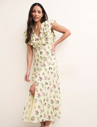 Cream Floral Coco Sleeveless Midi Dress