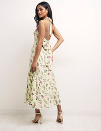 White Floral Holly Midi Dress