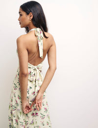 White Floral Petite Holly Midi Dress