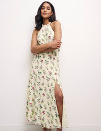 White Floral Petite Holly Midi Dress