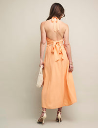 Peach Halter Neck Holly Dress