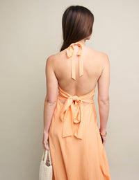 Peach Halter Neck Holly Dress