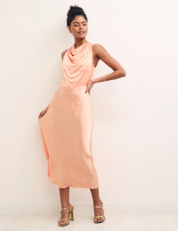 Peach Satin Frances Midaxi Bridesmaid Dress