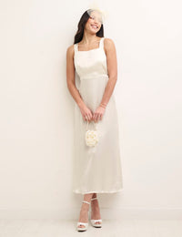 Ivory Satin Dora Midaxi Bridesmaid Dress