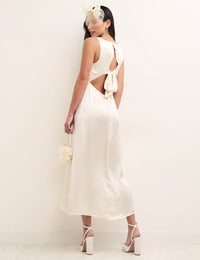 Ivory Satin Dora Midaxi Bridesmaid Dress