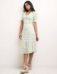 Petite Floral Alexa Broderie Midi Dress