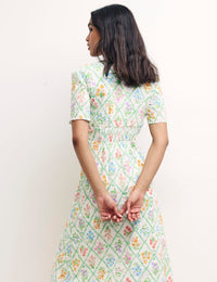 Petite Floral Alexa Broderie Midi Dress