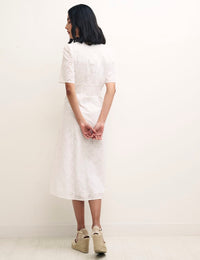 White Alexa Broderie Midi Dress