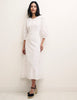 White Dominique Broderie Midi Dress