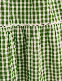 Green/White Gingham Else Midi Dress
