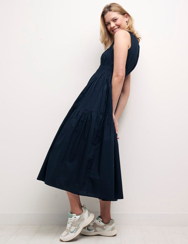 Black Elora Sleeveless Midi Dress