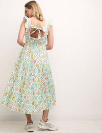 White Floral Aida Midi Dress